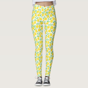 Citroner Och Blad Frukt Mönster Leggings