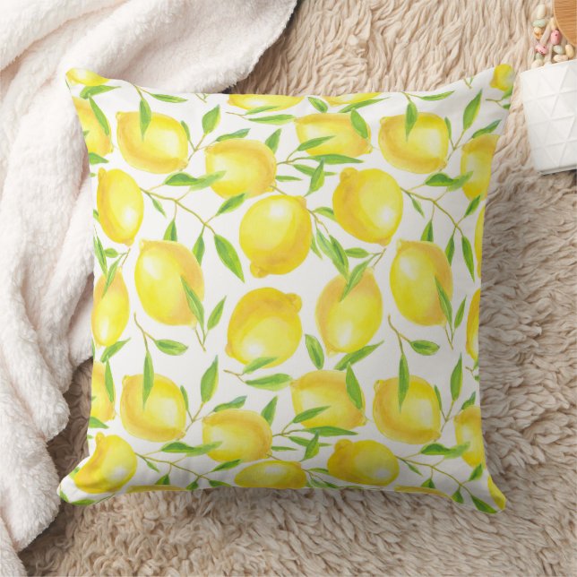 Citroner och blad mönsterdesign kudde (Filt)