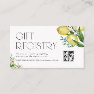 Citroner och Blommar QR Code Bröllop Tilläggskort