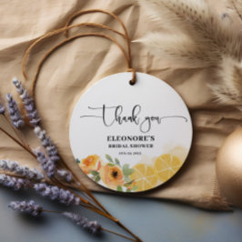 Citroner och blommor Bröllopsdusch  Gåvor Etiketter