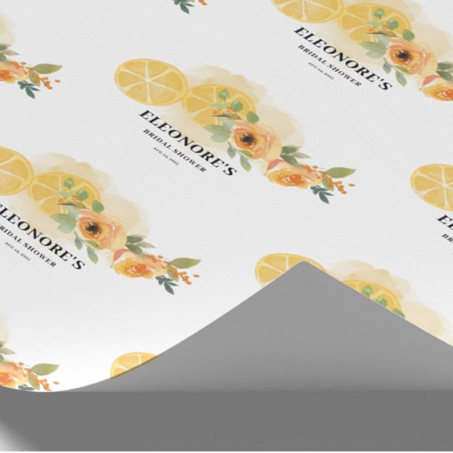 Citroner och blommor Bröllopsdusch Presentpapper (Skapare uppladdad)