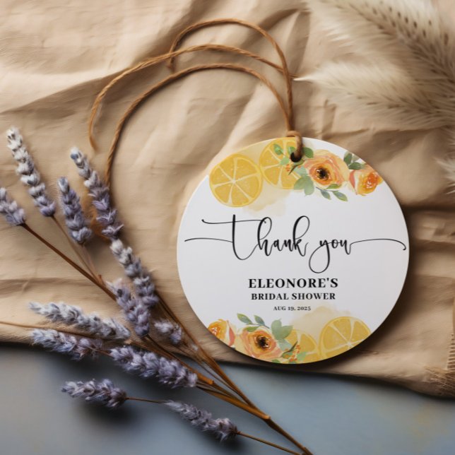 Citroner och blommor Bröllopsfest  Gåvor Etiketter (Skapare uppladdad)