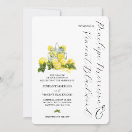 Citroner och inbjudningar till bröllopsbröllopet