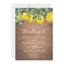 Citroner och inbjudningar till träbröllop