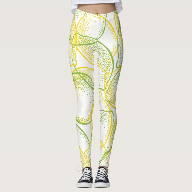 Citroner och limpor: Färska Mönster. Leggings (Framsida)