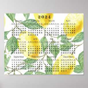 Citroner och Löv 2024 Kalender Poster