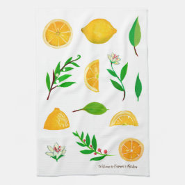 Citroner och Löv Anpassade Kitchen Towel Kökshandduk