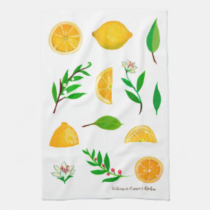 Citroner och Löv Anpassade Kitchen Towel Kökshandduk
