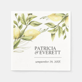Citroner och Löv Boho chic personlig bröllop Pappersservett