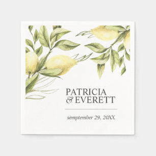 Citroner och Löv Boho chic personlig bröllop Pappersservett