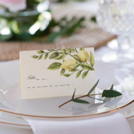 Citroner och Löv elegant bröllop Visitkort