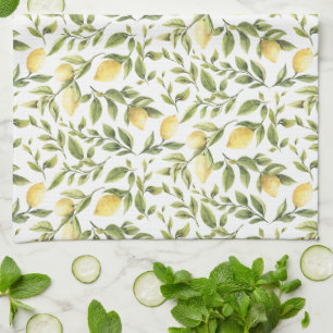 Citroner och löv kökshandduk