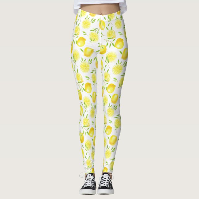 Citroner och löv leggings (Framsida)