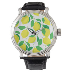 Citroner och löv mönster armbandsur