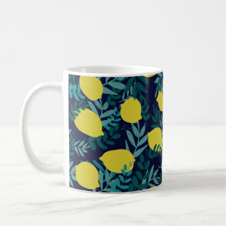 Citroner och löv mönster kaffemugg