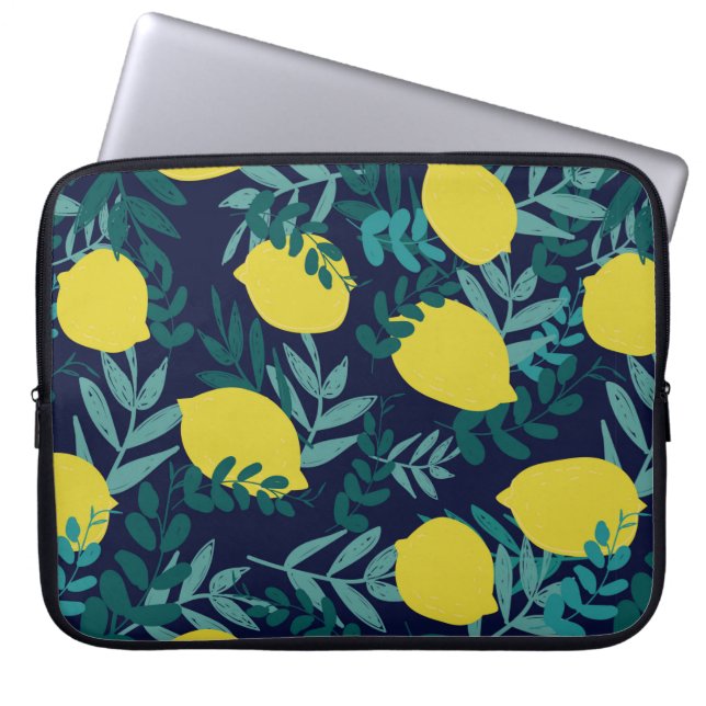 Citroner och löv mönster laptop fodral (Framsidan)