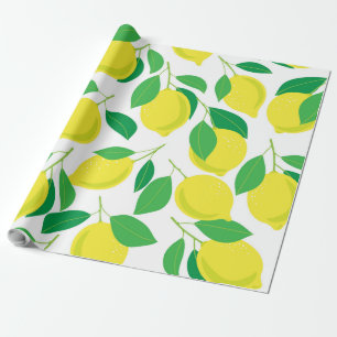 Citroner och löv mönster presentpapper