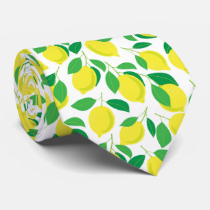 Citroner och löv mönster slips