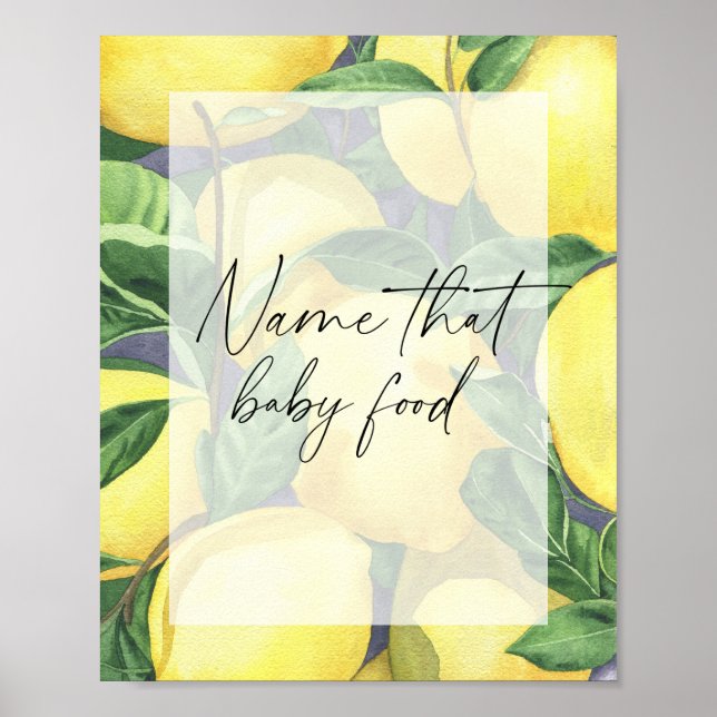 Citroner och löv - namn som föder baby poster (Framsidan)