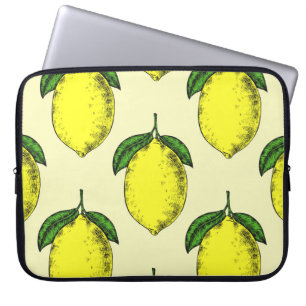 Citroner och löv: sommaren mönster. laptop fodral