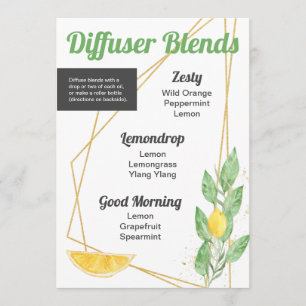 Citroner och Löv Väsentliga oljeblandningar Roller Inbjudningar