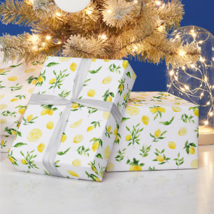 Citroner och lövverk mönster presentpapper