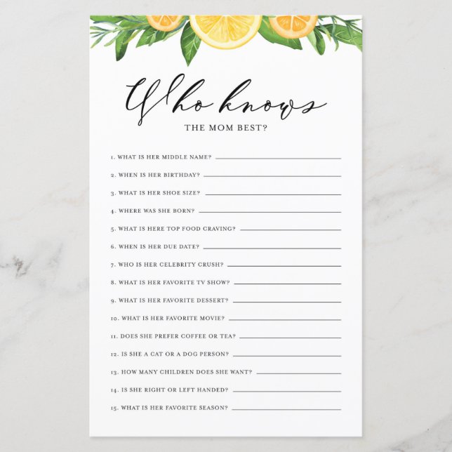 Citroner och Orangar som känner Mamma som det bäst (Framsida)