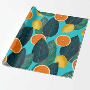 citroner och orangar, teal presentpapper
