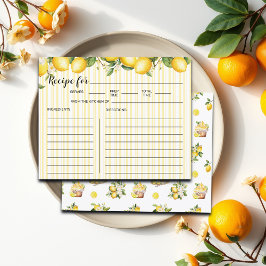 Citroner och receptkort för Gingham-Möhippa