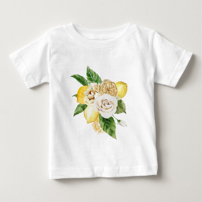 Citroner och ro bouquet t shirt (Framsida)