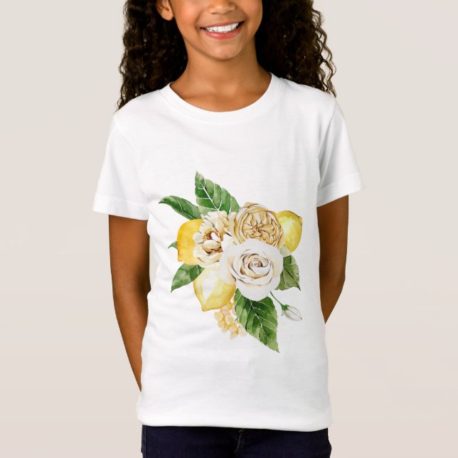 Citroner och ro bouquet t shirt (Framsida)