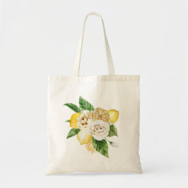 Citroner och ro bouquet tygkasse