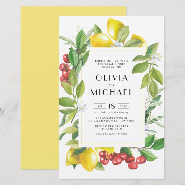 Citroner och tranbär, botaniska repetitionsboxar (Fram/baksida)