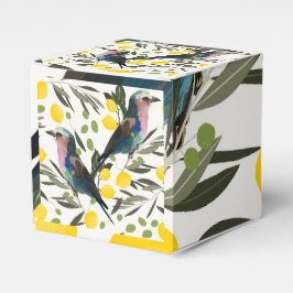 Citroner, oliver, illustration av fåglar presentaskar