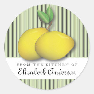 Citroner om Grönt Baking Chic from Kitchen-etikett Runt Klistermärke