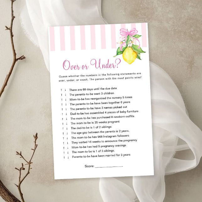 Citroner Över eller Under Baby Shower Lek (Skapare uppladdad)
