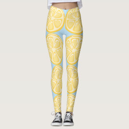 Citroner på Blek Blå bakgrundsfärg Leggings