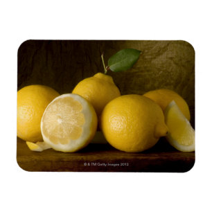 citroner på trä magnet