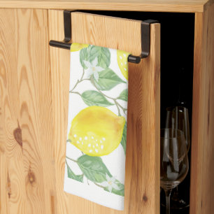 Citroner på vindesign, Gult Kökshandduk
