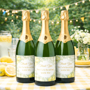 Citroner sagegrön gingham Tack Födelsedag