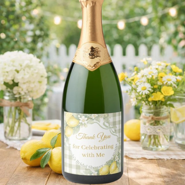 Citroner salvia gingham Tack Bröllopsdusch (Skapare uppladdad)