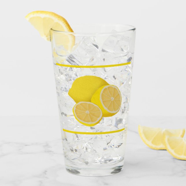 Citroner som dricker exponeringsglas glaskopp (Framsida Ice)