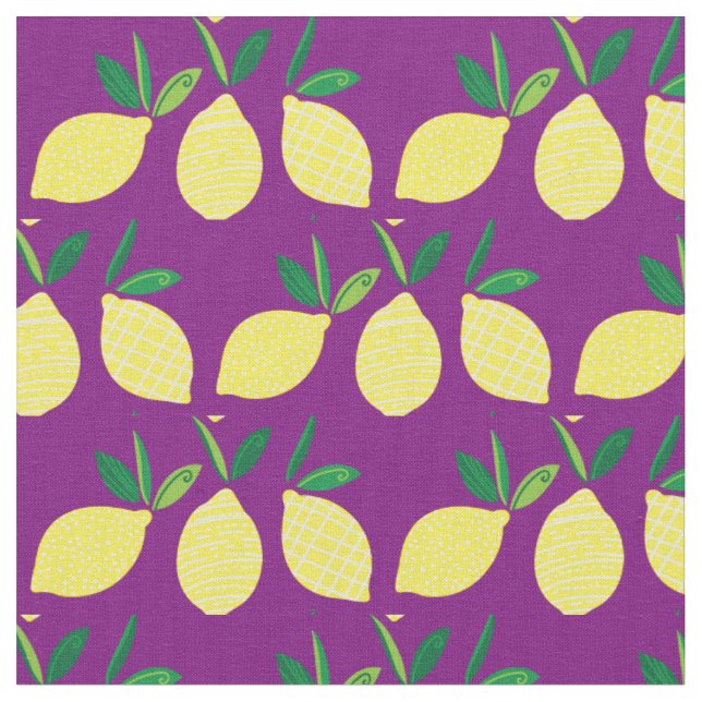 Citroner Söt Sommarfrukt Tyg (Närbild)