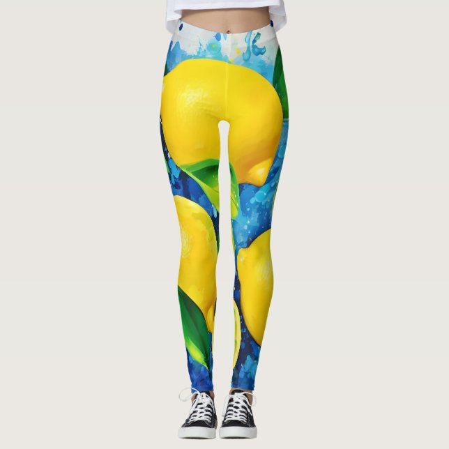 Citroner Stänk av Färg Leggings (Framsida)