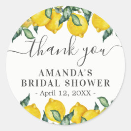 Citroner Tack för favör Klassisk rund dekal Runt Klistermärke