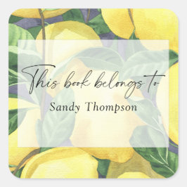 Citroner - tillhöret bok till fyrkantigt klistermärke