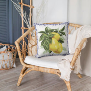 Citroner & Toile Dekorativ kudde   Fransk Land Cha