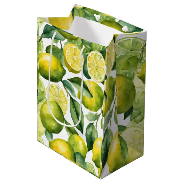 Citroner Vattenfärg Mönsterdesign (Framsidan Vinklad)