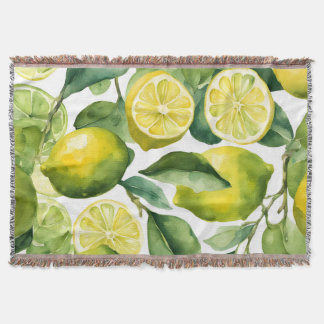 Citroner Vattenfärg Mönsterdesign Filt