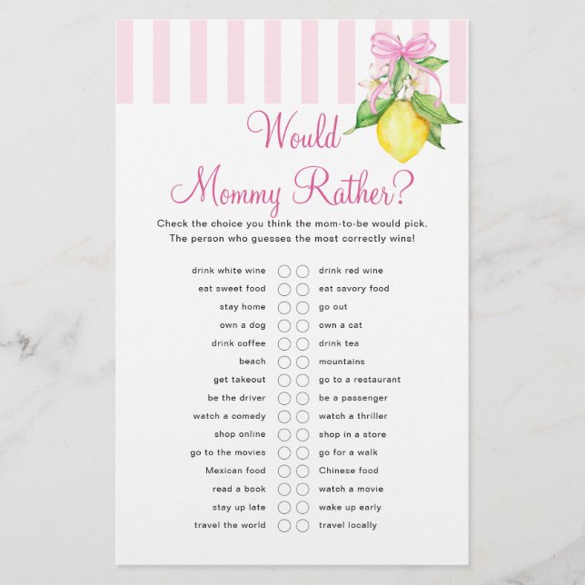Citroner Would Mommy Rather Baby-spel (Framsida)